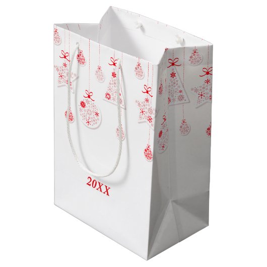 Elegante rode kerstdecoratie cadeautas (Achterkant Gekanteld)