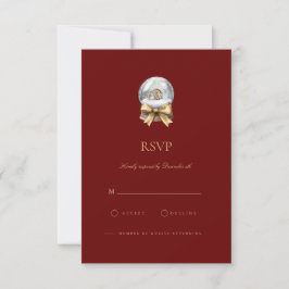 Elegante rode kerstdecoratie RSVP-kaart RSVP Kaartje
