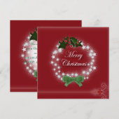 Elegante rode kerstdiner uitnodiging (Voorkant / Achterkant)