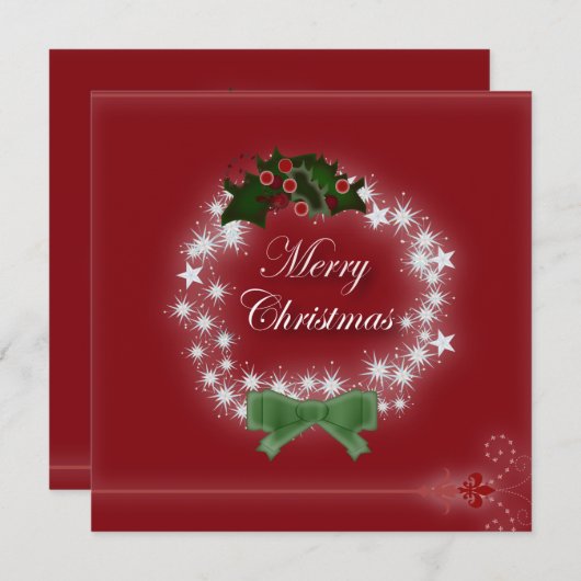 Elegante rode kerstdiner uitnodiging (Voorkant / Achterkant)