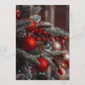 Elegante Rode Kerstfeest Uitnodiging (Achterkant)