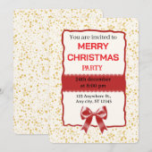 Elegante Rode Kerstfeest Uitnodiging (Voorkant / Achterkant)
