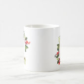 Elegante Rode Kerstgroen Monogram Koffiemok (Center)