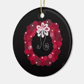 Elegante Rode Kerstkrans Keramisch Ornament (Links)