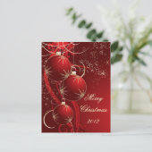 Elegante Rode Kerstmis Feestdagenkaart (Staand voorkant)