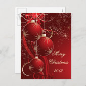 Elegante Rode Kerstmis Feestdagenkaart (Voorkant / Achterkant)
