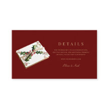 Elegante rode kerstversiering bruiloft details