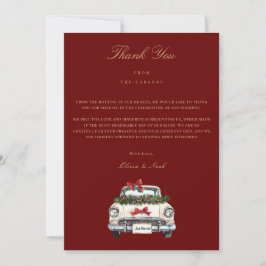 Elegante rode kerstversiering Dank u kaart