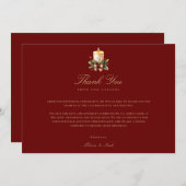 Elegante rode kerstversiering Dank u kaart (Voorkant / Achterkant)