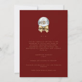 Elegante rode kerstversiering Save the Date Kaart (Achterkant)