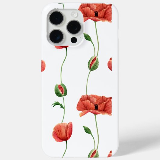 Elegante Rode Klaproos Bloem iPhone 15 Pro Max Hoe Case-Mate iPhone Case (Achterkant)