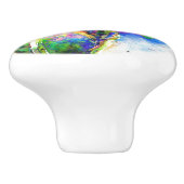 Elegante rode klaproos classic rode bloemenwaterve keramische knop (Zijkant)