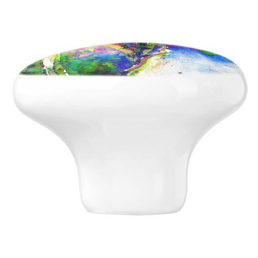 Elegante rode klaproos classic rode bloemenwaterve keramische knop (Zijkant)