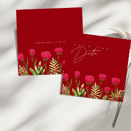 Elegante Rode Klaproos Wilde Bloemen Bruiloft Save The Date