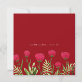 Elegante Rode Klaproos Wilde Bloemen Bruiloft Save The Date (Achterkant)