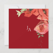 Elegante Rode Klaprozen Bloemige Trouwkaart 'Save Save The Date (Achterkant)