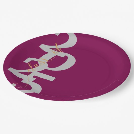 Elegante rode klasse van 2025 Graduation Party Papieren Bordje (Gekanteld)