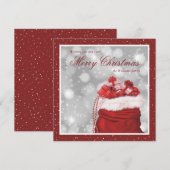 Elegante rode klassieke vrolijke kerst feestdagenkaart (Voorkant / Achterkant)