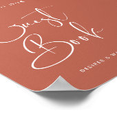 Elegante Rode klei Gastboek bruiloft teken Poster (Hoek)