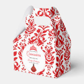 Elegante rode koninklijke quinceañera bedankdoosjes (Voorkant Zijde)