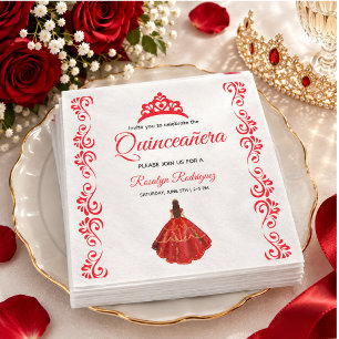 Elegante Rode Koninklijke Quinceañera Servet