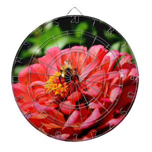 Elegante rode koraal bloemenschattige hommel dartbord