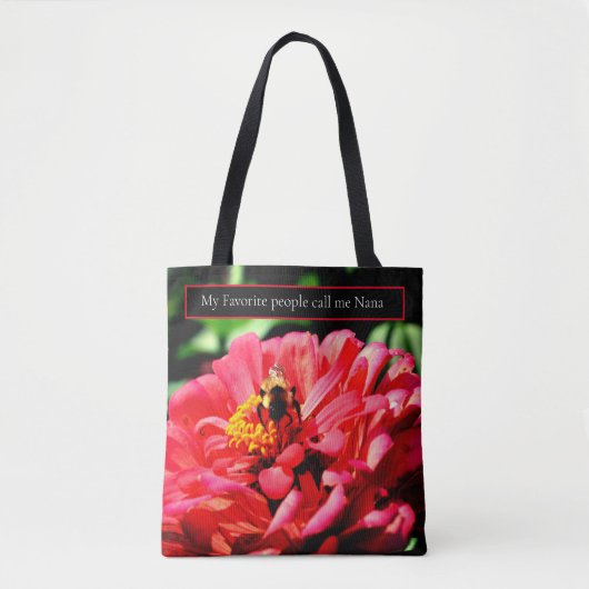 Elegante rode koraal bloemenschattige hommel tote bag (Voorkant)