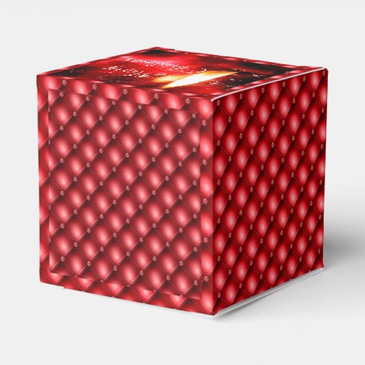 Elegante rode kralen kaars kerst gunst doos bedankdoosjes (Achterkant)