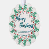 Elegante rode krans Holly bessen vrolijke kerstboo Ornament Kaart (Links)