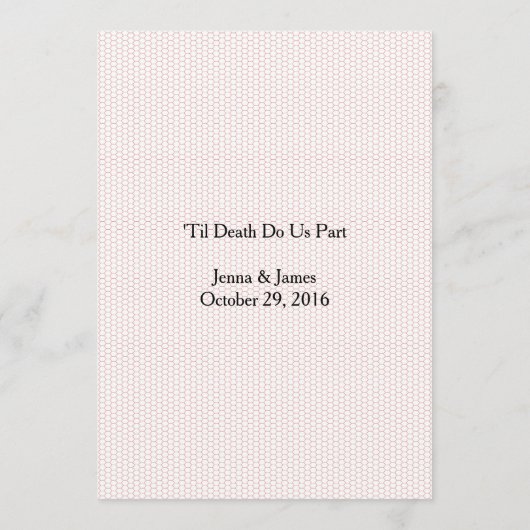 Elegante Rode Lace Skull Calavera Wedding Menu Kaa (Achterkant)