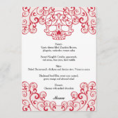 Elegante Rode Lace Skull Calavera Wedding Menu Kaa (Voorkant)