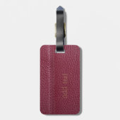 Elegante rode leren look bagagelabel (Achterkant verticaal)