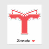 Elegante Rode Letter T Monogram Sticker (Vel)