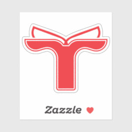 Elegante Rode Letter T Monogram Sticker