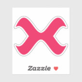 Elegante rode letter X monogram Sticker (Vel)