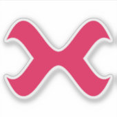 Elegante rode letter X monogram Sticker (Voorkant)
