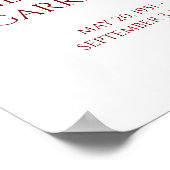 Elegante Rode Levensviering Foto Herdenking Poster (Hoek)