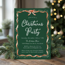 Elegante Rode Lint en Groene Kerstfeestviering
