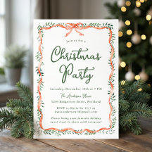 Elegante Rode Lint en Groene Kerstfeestviering