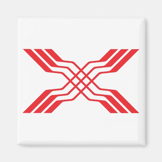 Elegante Rode Lintlijn Letter X Monogram Magneet (Voorkant)