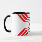 Elegante Rode Lintlijn Letter X Monogram Mok (Links)