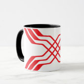 Elegante Rode Lintlijn Letter X Monogram Mok (Voorkant links)
