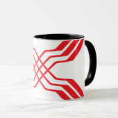 Elegante Rode Lintlijn Letter X Monogram Mok (Voorkant rechts)
