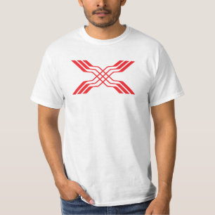 Elegante Rode Lintlijn Letter X Monogram T-shirt