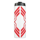 Elegante Rode Lintlijn Letter X Monogram Thermosbeker (Voorkant)