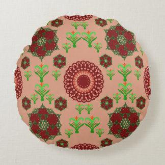 Elegante Rode Mandala Geometrische Slaapkamer & Hu Rond Kussen