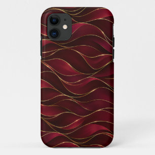 Elegante Rode Marmeren Golven met Gouden Accenten Case-Mate iPhone Case