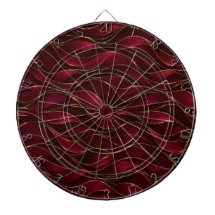 Elegante Rode Marmeren Golven met Gouden Accenten Dartbord