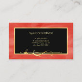 Elegante Rode Marmeren Gouden Filigraan Make-up Ar Visitekaartje (Achterkant)