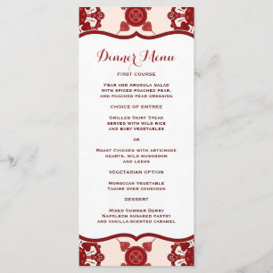 Elegante rode medaillon patroon Slim diner menu